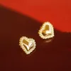 Bobble Heart Stud Earrings 18ct Gold Plate sold by Daisy Jewellery