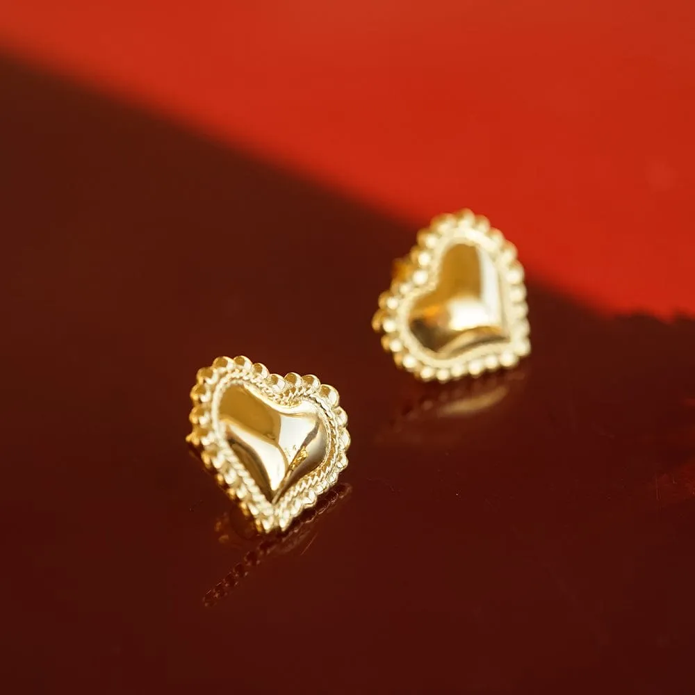 Bobble Heart Stud Earrings 18ct Gold Plate sold by Daisy Jewellery product image thumbnail 3