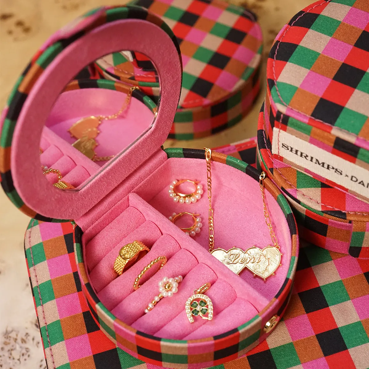Shrimps Compact Pink Jewellery Case sold by Daisy Jewellery product image thumbnail 2