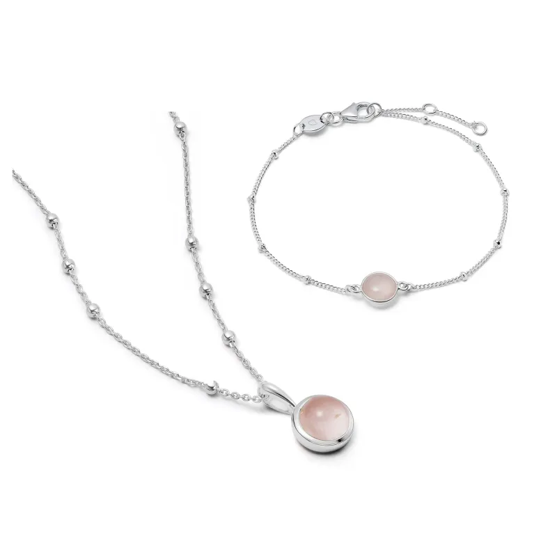 Rose Quartz Layering Set Sterling Silver sold by Daisy Jewellery