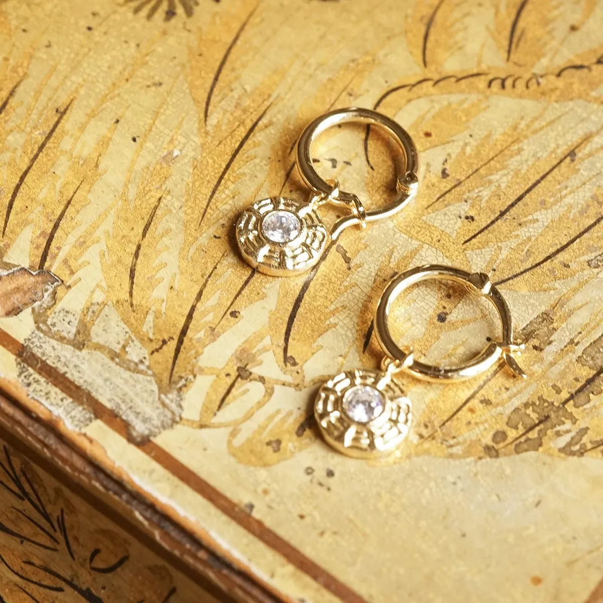 Apollo Sparkle Drop Earrings 18ct Gold Plate sold by Daisy Jewellery product image thumbnail 5