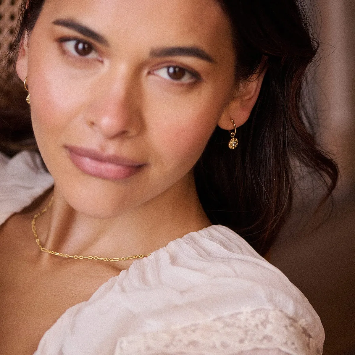 Apollo Sparkle Drop Earrings 18ct Gold Plate sold by Daisy Jewellery product image thumbnail 4