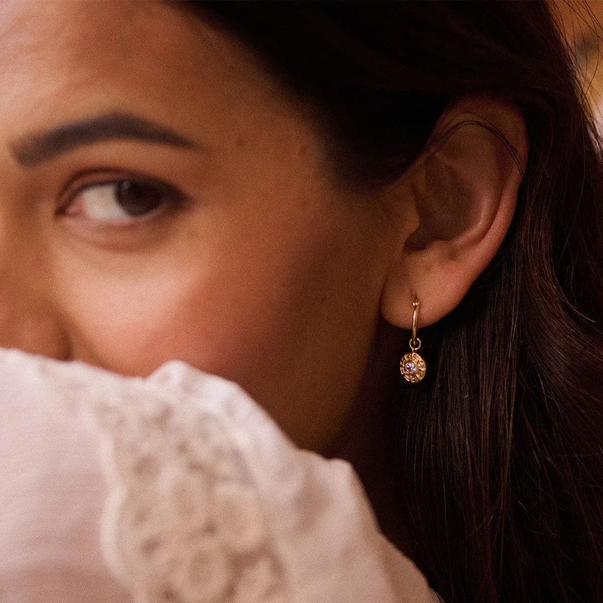 Apollo Sparkle Drop Earrings 18ct Gold Plate sold by Daisy Jewellery product image thumbnail 2