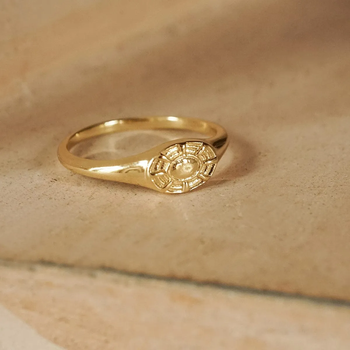 Apollo Signet Ring 18ct Gold Plate sold by Daisy Jewellery product image thumbnail 3