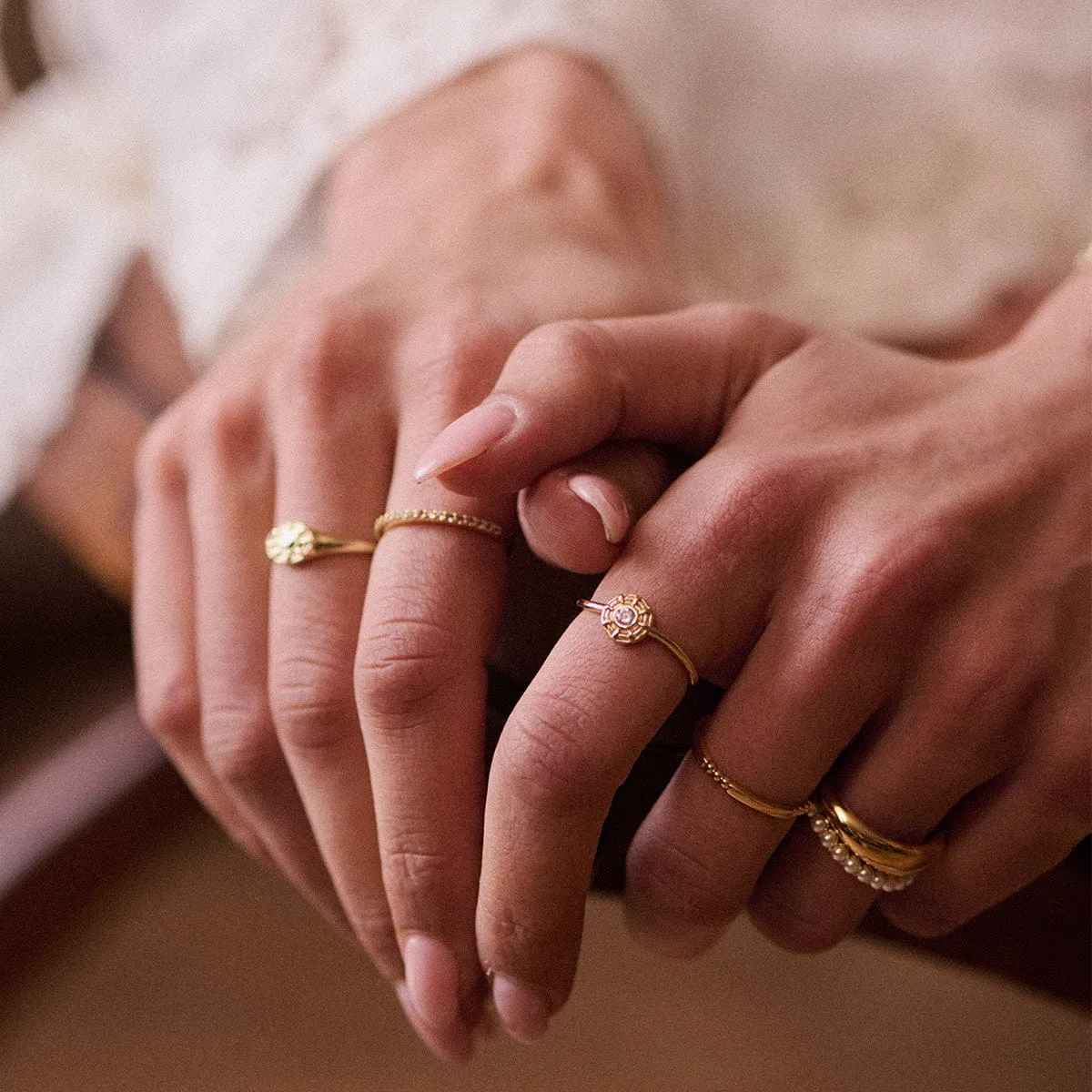 Apollo Sparkle Ring 18ct Gold Plate sold by Daisy Jewellery product image thumbnail 5