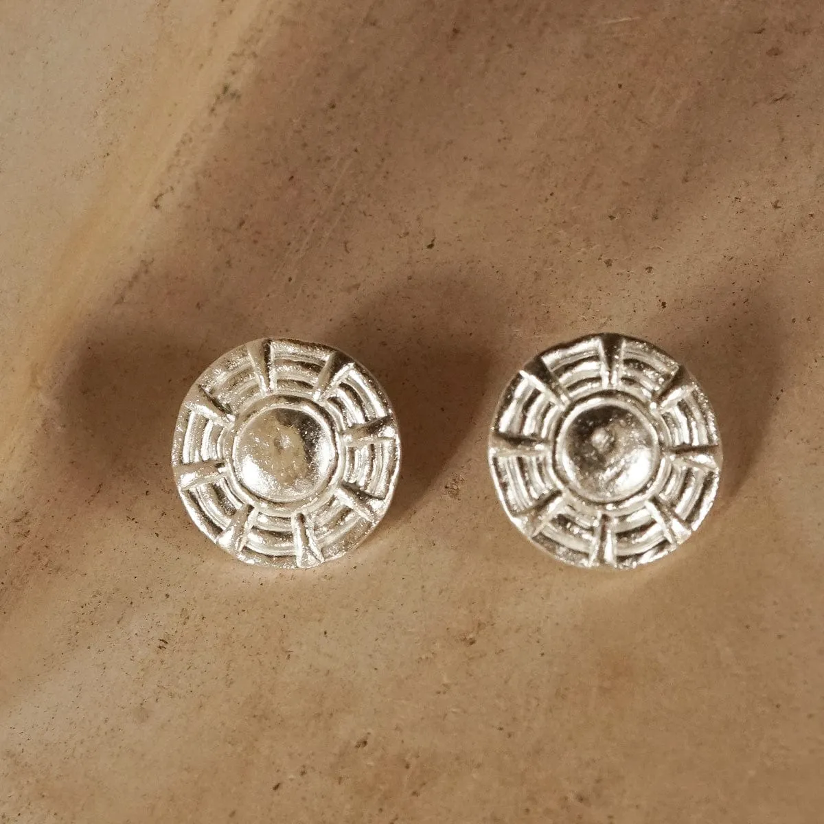 Apollo Oversized Stud Earrings Silver Plate sold by Daisy Jewellery product image thumbnail 5