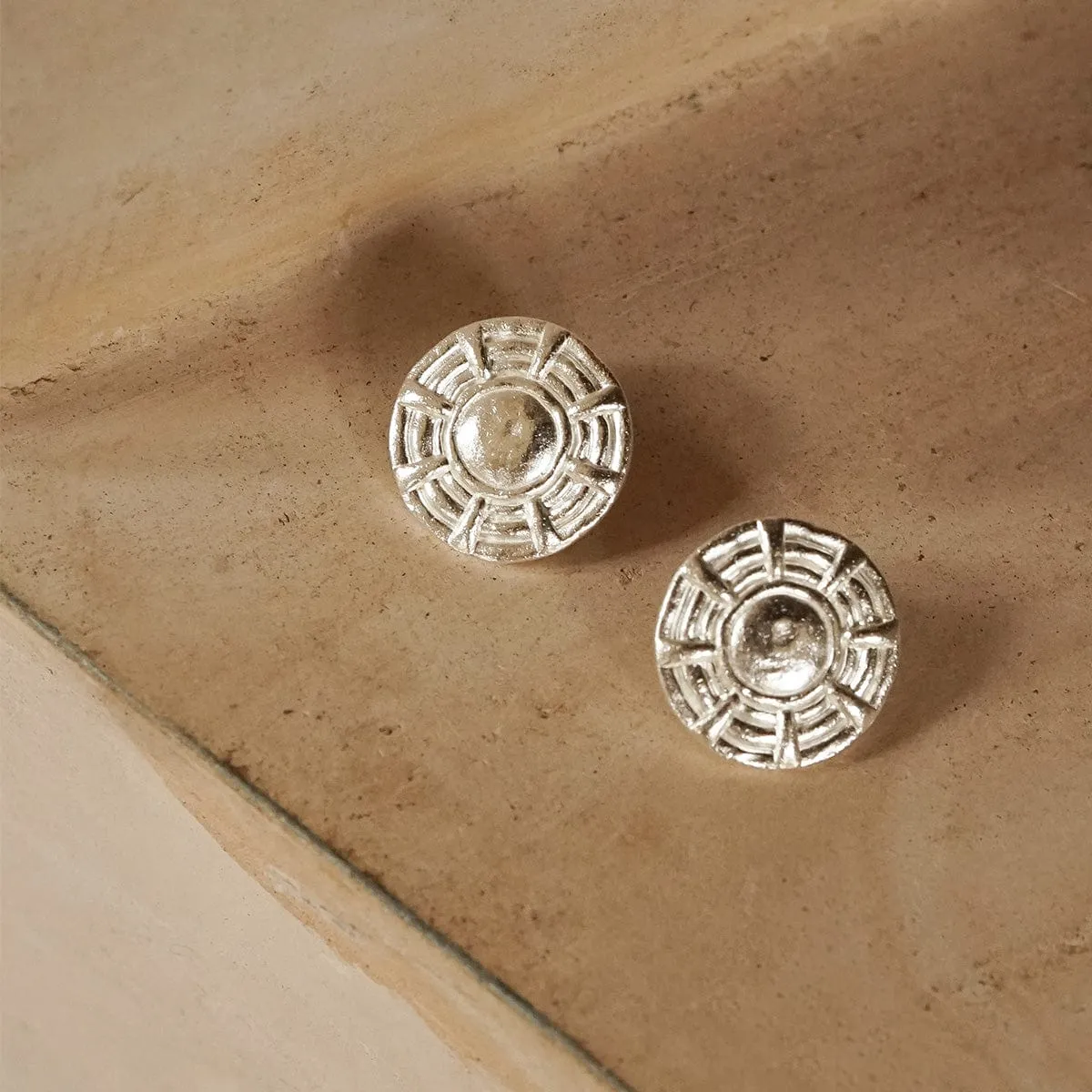 Apollo Oversized Stud Earrings Silver Plate sold by Daisy Jewellery product image thumbnail 3