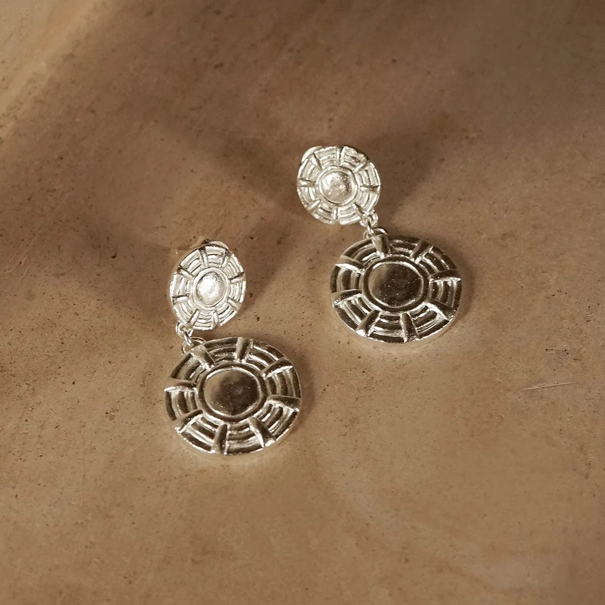 Apollo Double Drop Earrings Silver Plate sold by Daisy Jewellery product image thumbnail 3