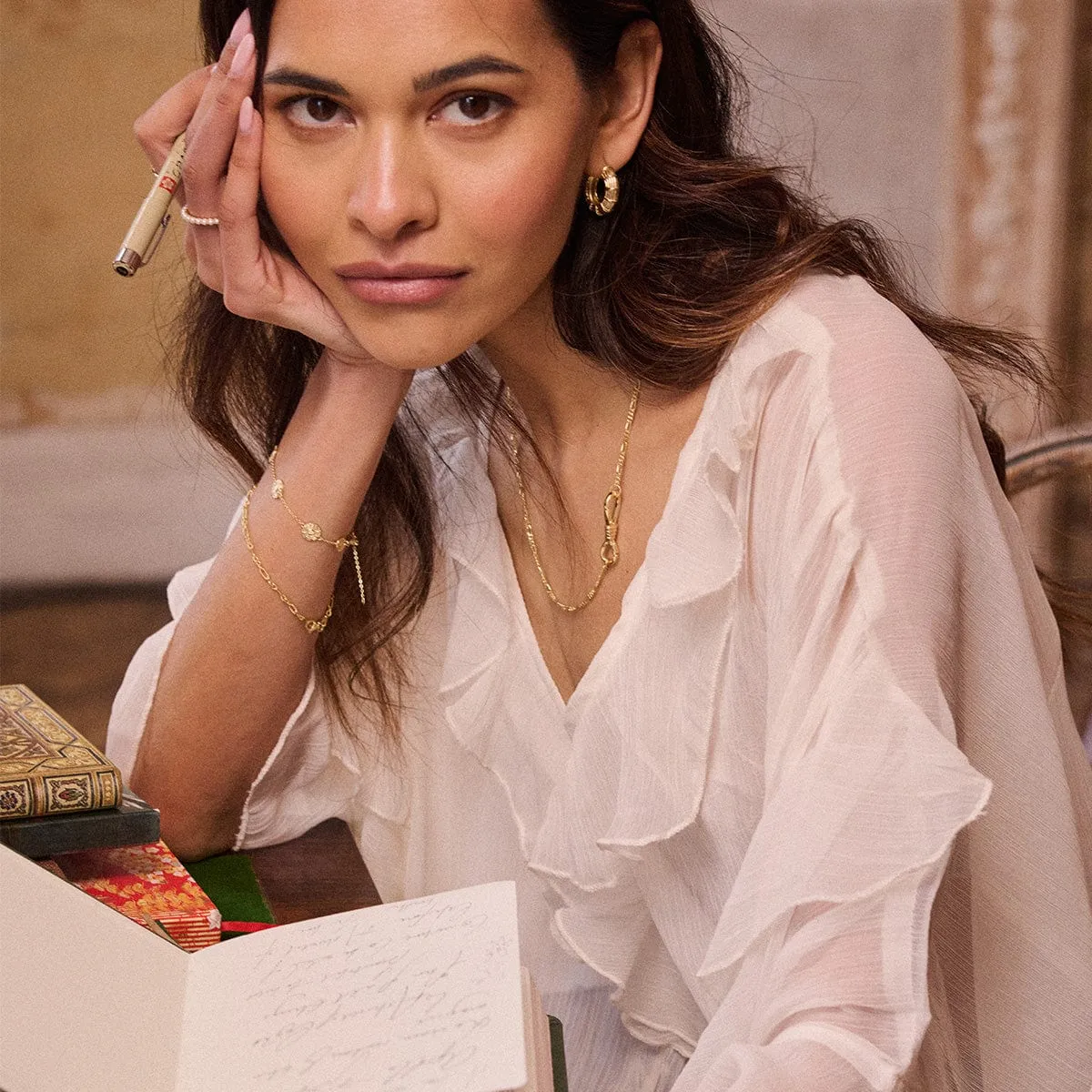 Apollo Large Hoop 18ct Gold Plate sold by Daisy Jewellery product image thumbnail 4