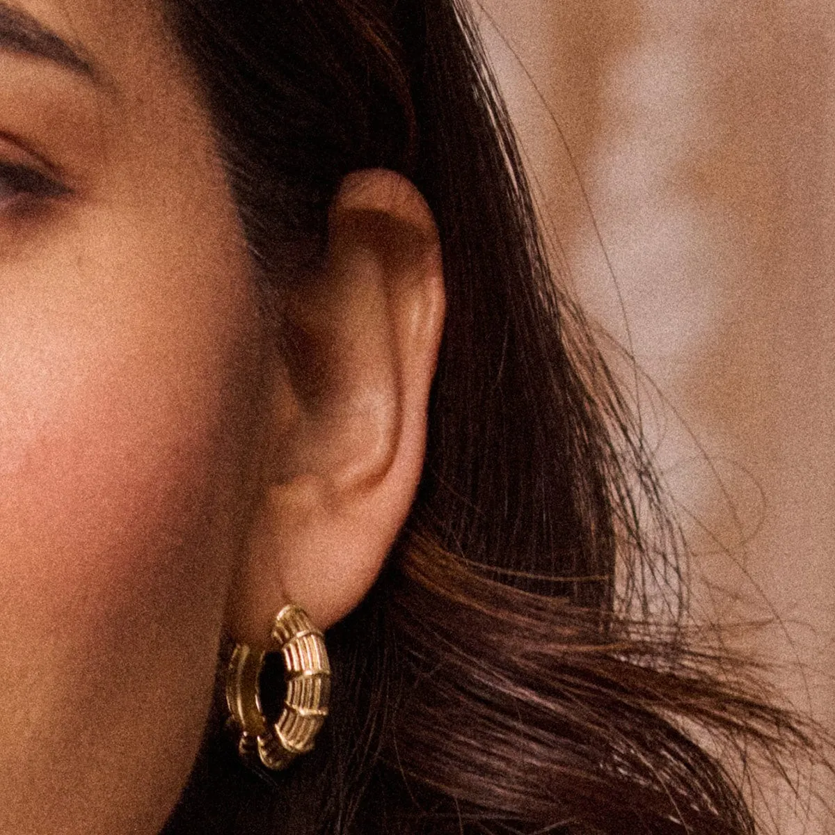 Apollo Large Hoop 18ct Gold Plate sold by Daisy Jewellery product image thumbnail 3