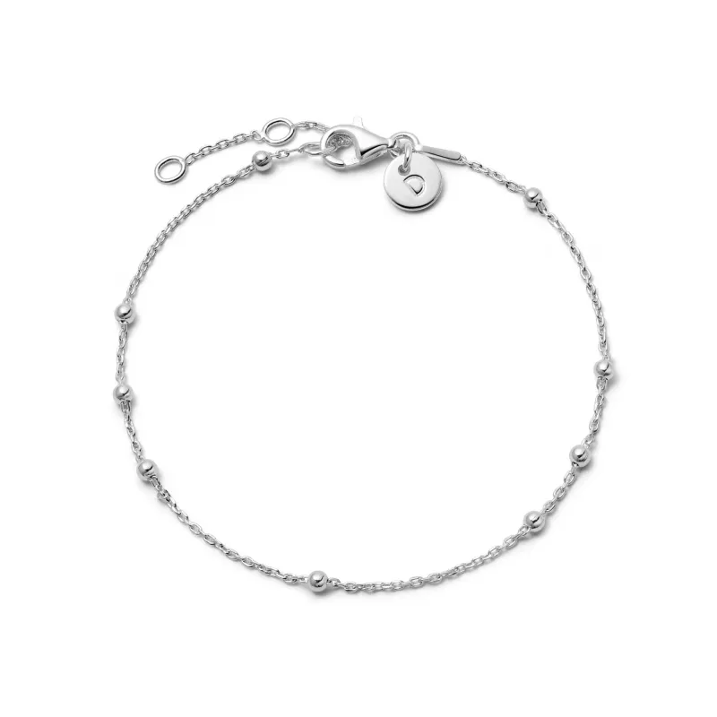 Beaded Layering Chain Bracelet Sterling Silver sold by Daisy Jewellery