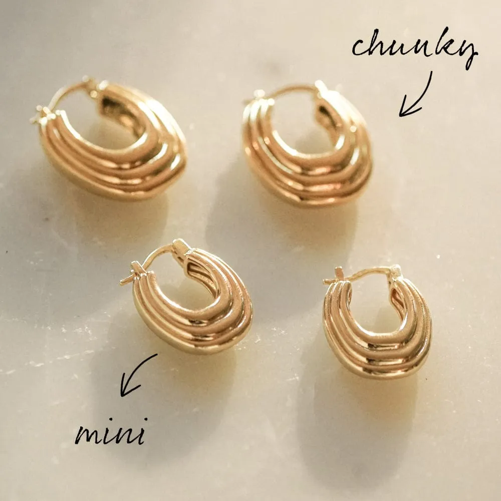 Polly Sayer Ridge Hoop Earrings 18ct Gold Plate sold by Daisy Jewellery product image thumbnail 3