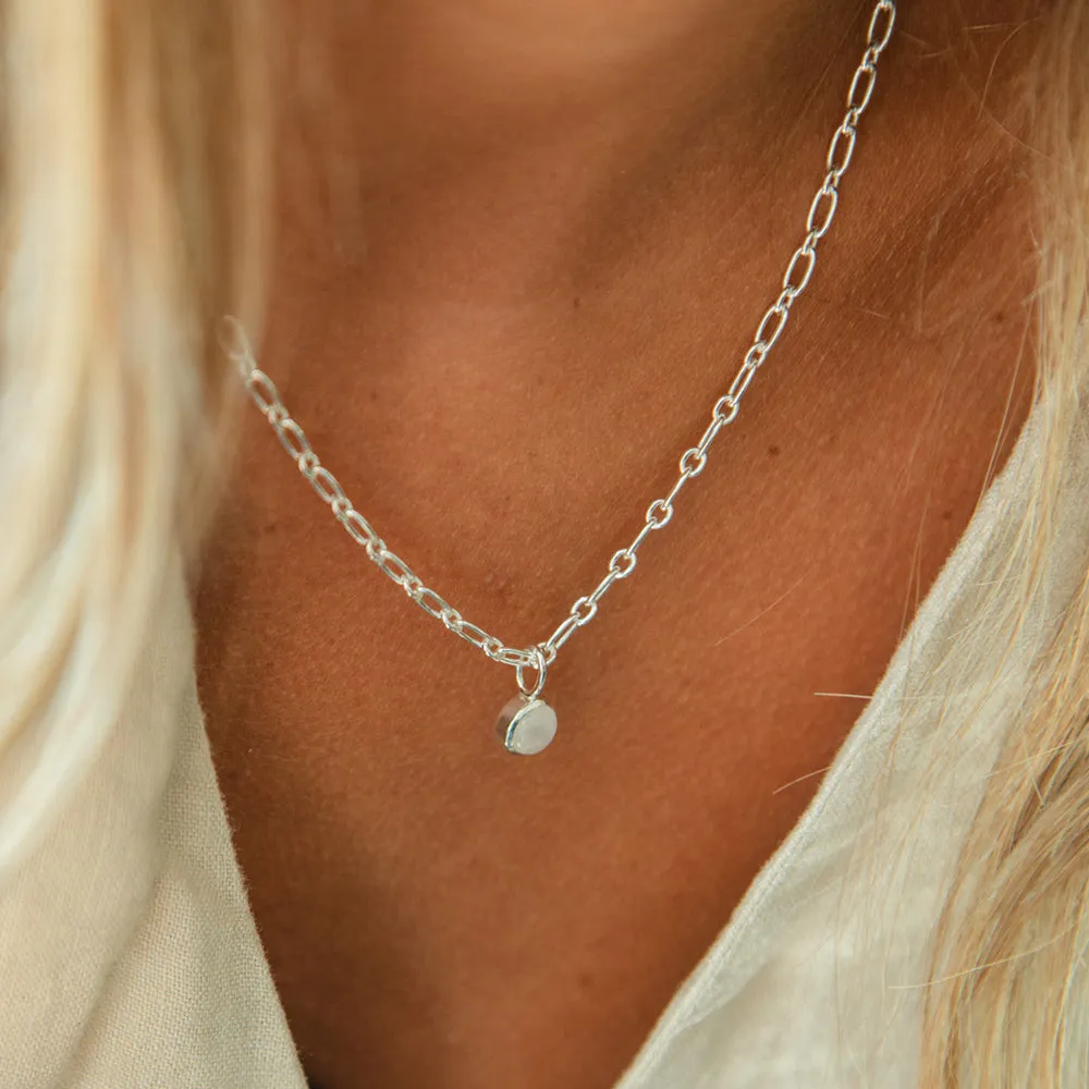 Rainbow Moonstone Chunky Healing Stone Necklace Sterling Silver sold by Daisy Jewellery product image thumbnail 2