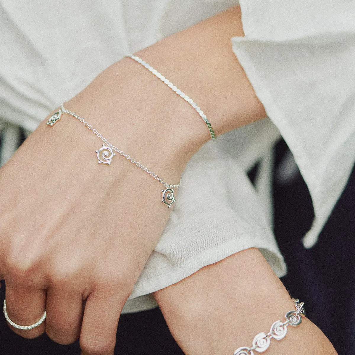 Spiral Snake Chain Bracelet Sterling Silver sold by Daisy Jewellery product image thumbnail 3