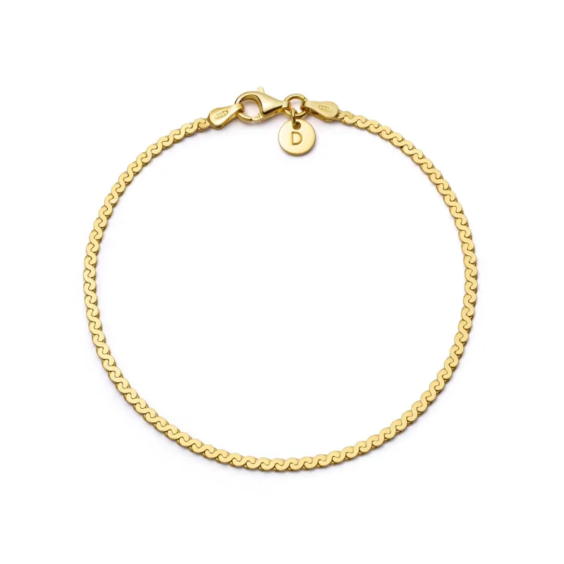 Spiral Snake Chain Bracelet 18ct Gold Plate sold by Daisy Jewellery