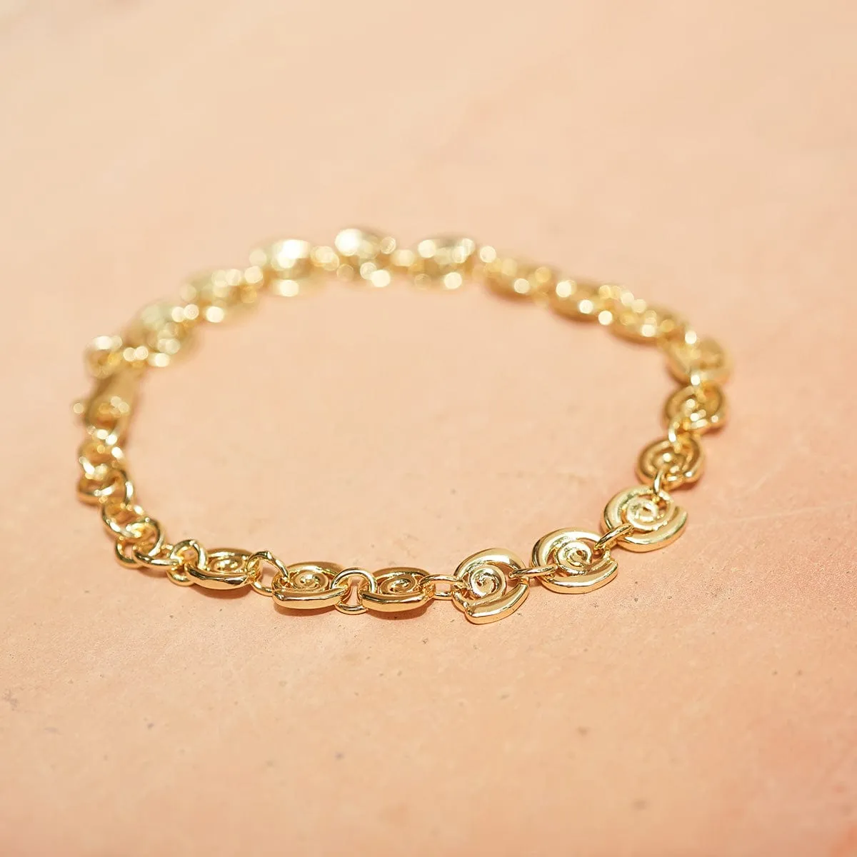 Spiral Chain Bracelet 18ct Gold Plate sold by Daisy Jewellery product image thumbnail 5