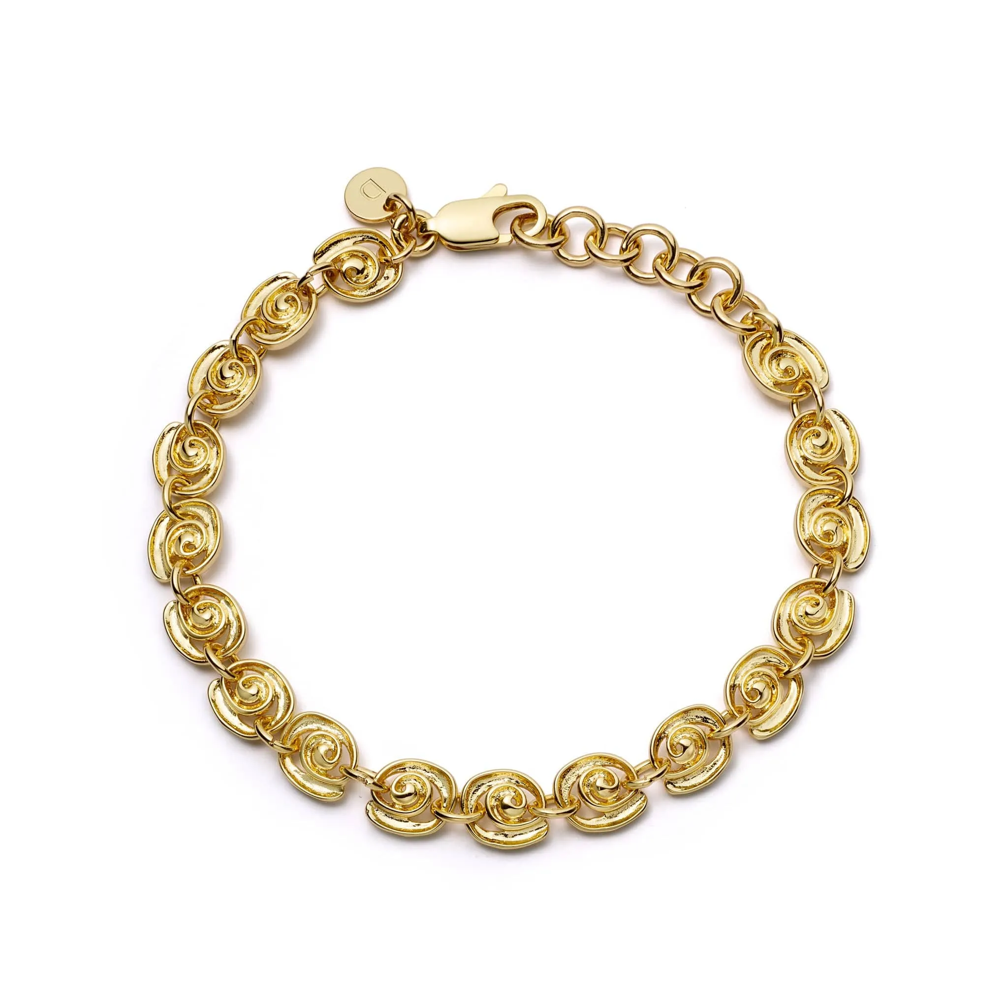 Spiral Chain Bracelet 18ct Gold Plate sold by Daisy Jewellery