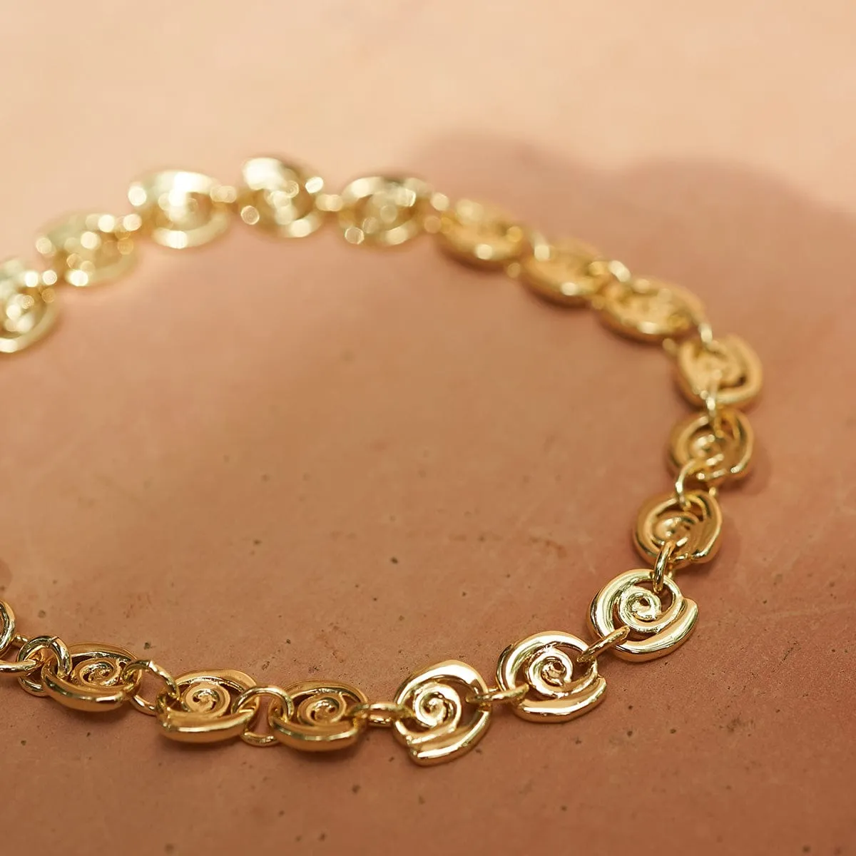 Spiral Chain Bracelet 18ct Gold Plate sold by Daisy Jewellery product image thumbnail 2