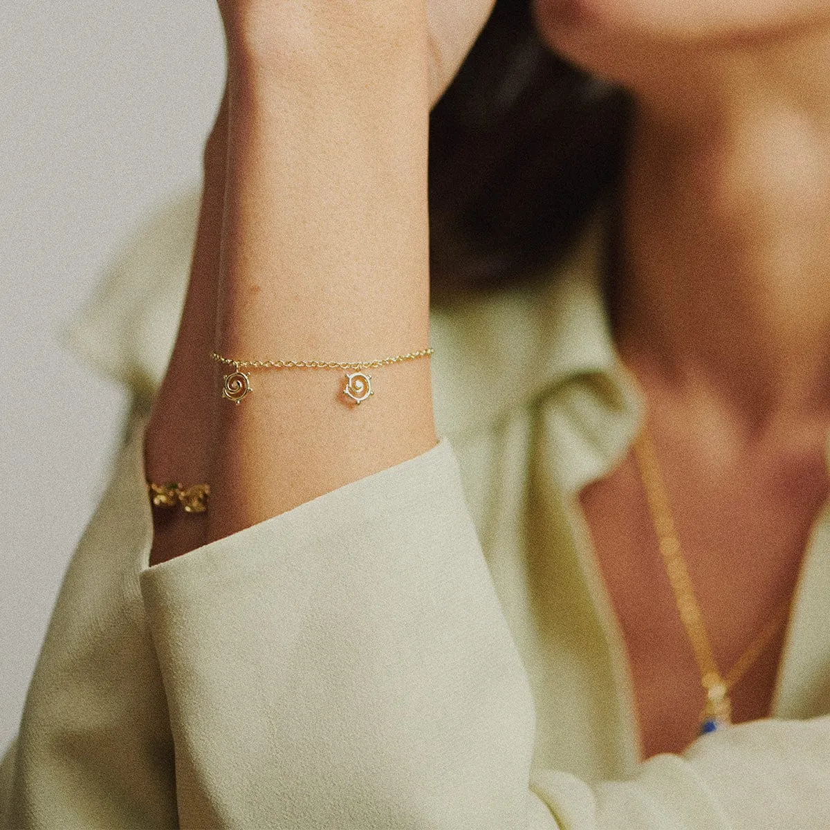 Spiral Sun Drop Bracelet 18ct Gold Plate sold by Daisy Jewellery product image thumbnail 3