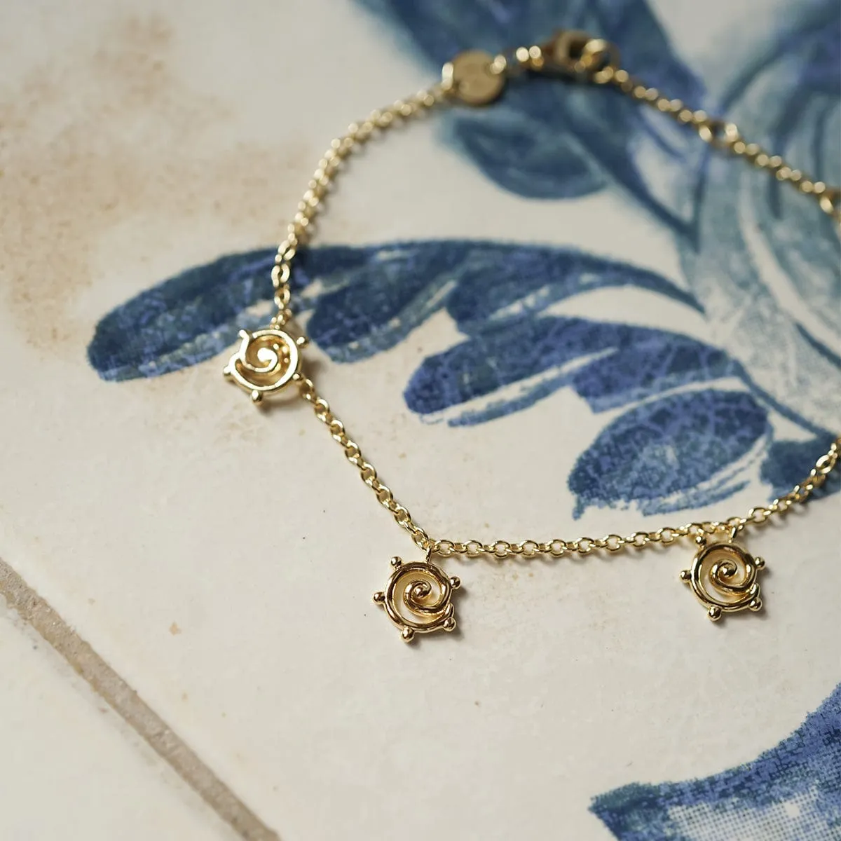 Spiral Sun Drop Bracelet 18ct Gold Plate sold by Daisy Jewellery product image thumbnail 2