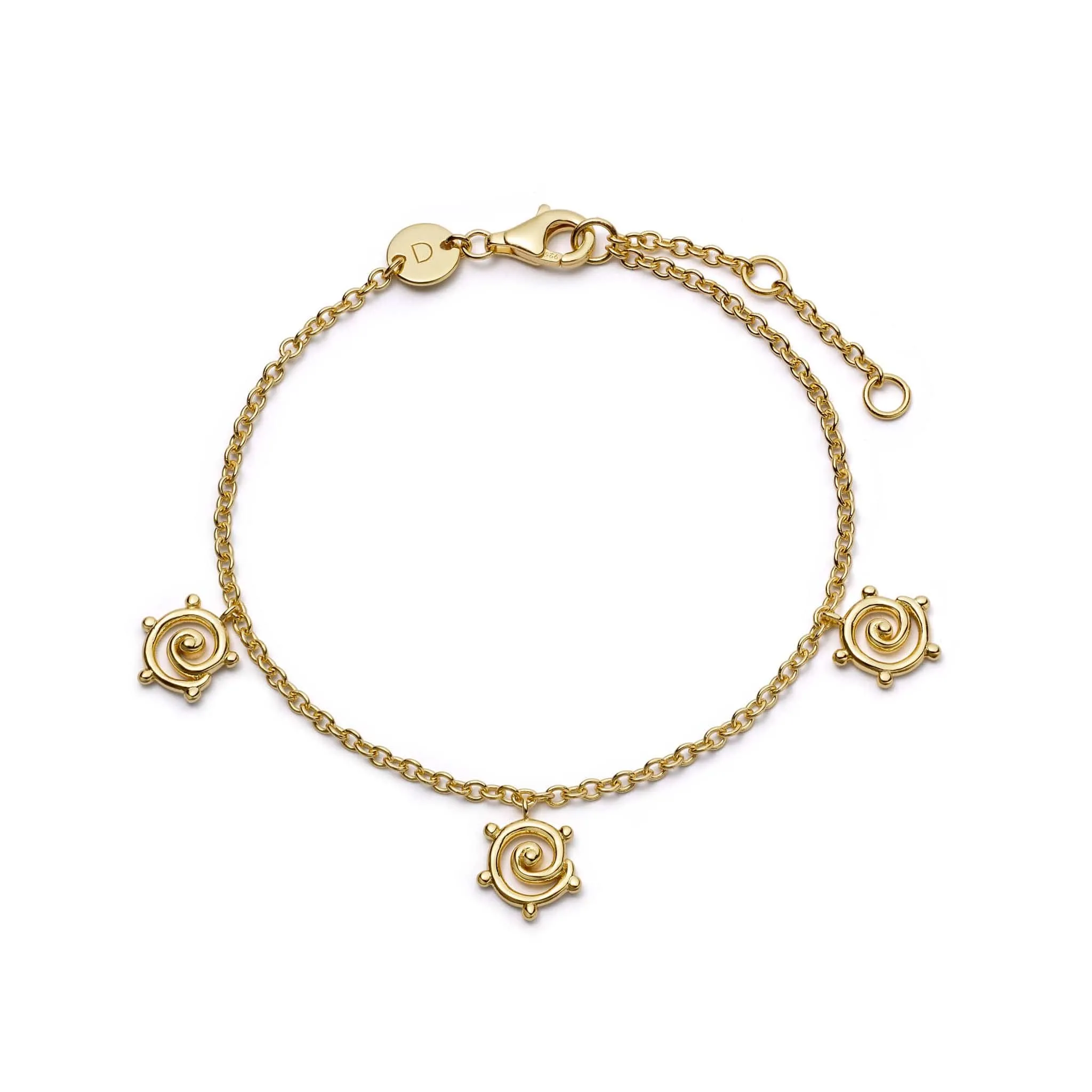 Spiral Sun Drop Bracelet 18ct Gold Plate sold by Daisy Jewellery