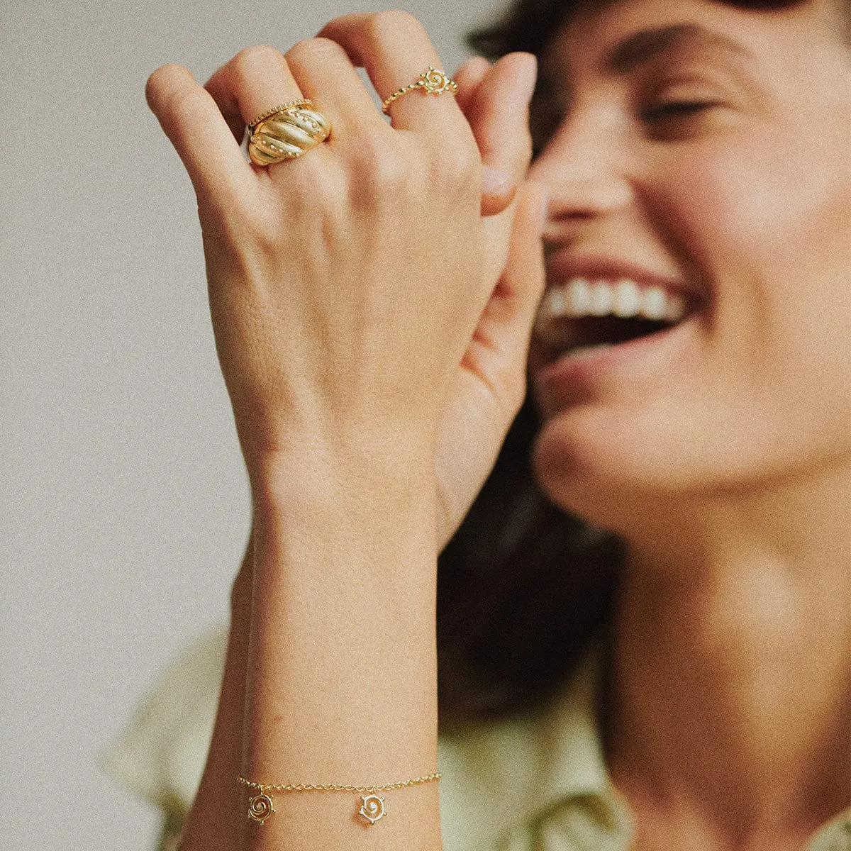 Spiral Sun Drop Bracelet 18ct Gold Plate sold by Daisy Jewellery product image thumbnail 4