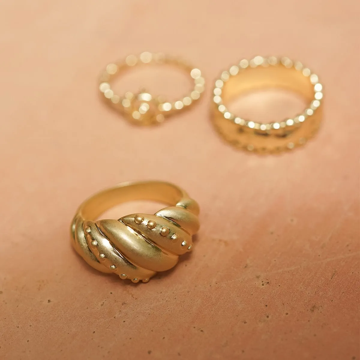 Amulet Dome Ring 18ct Gold Plate sold by Daisy Jewellery product image thumbnail 5