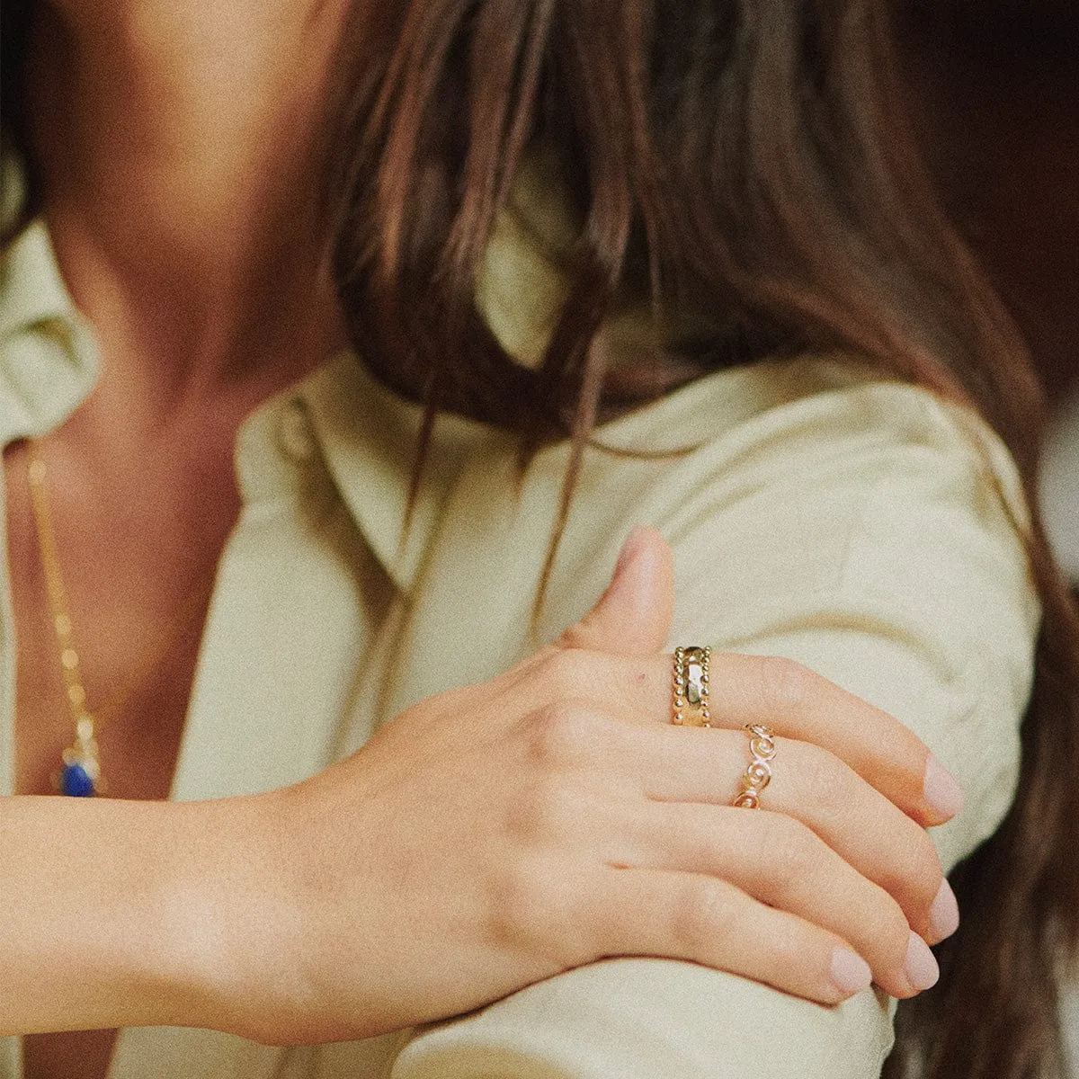 Amulet Band Ring 18ct Gold Plate sold by Daisy Jewellery product image thumbnail 5