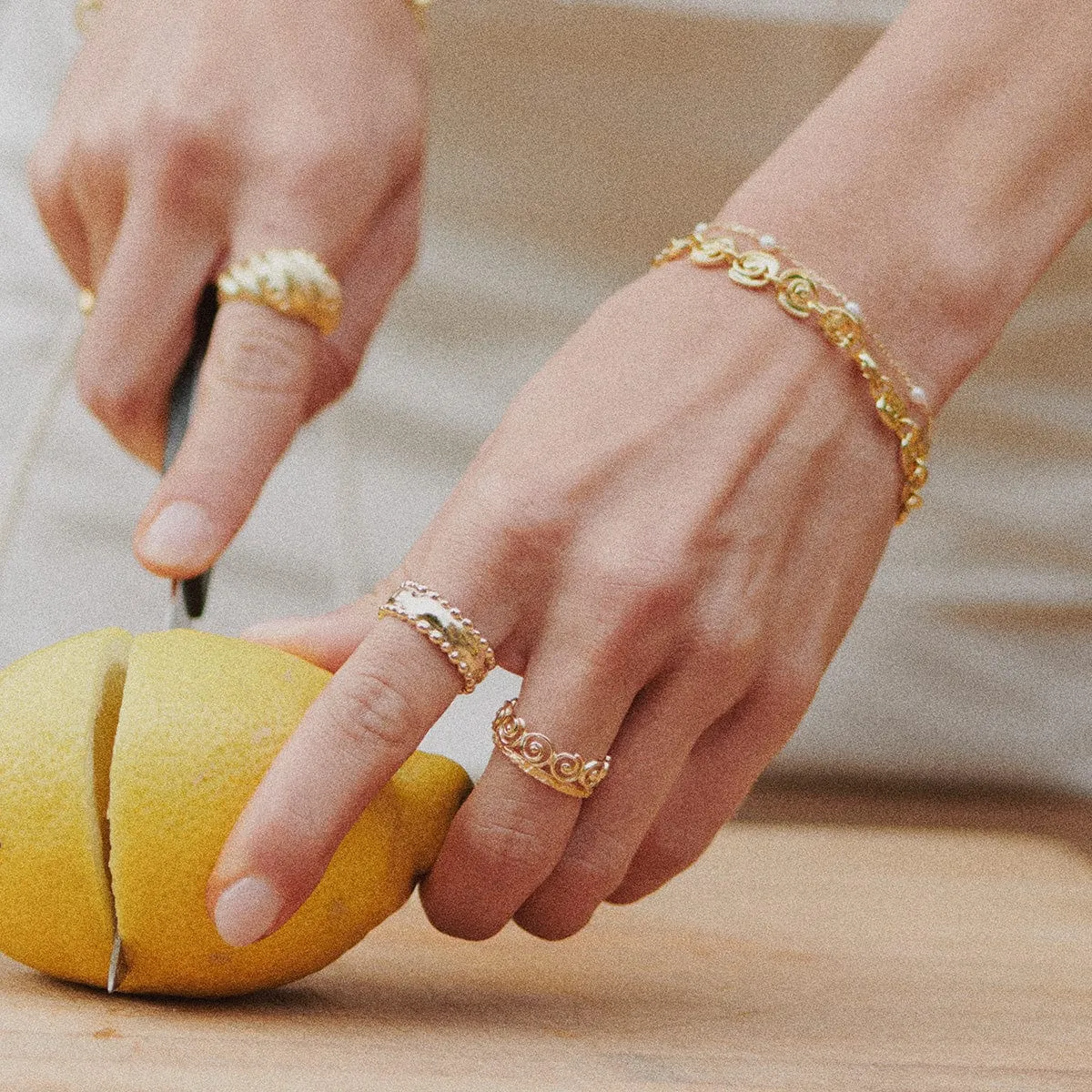 Amulet Band Ring 18ct Gold Plate sold by Daisy Jewellery product image thumbnail 3