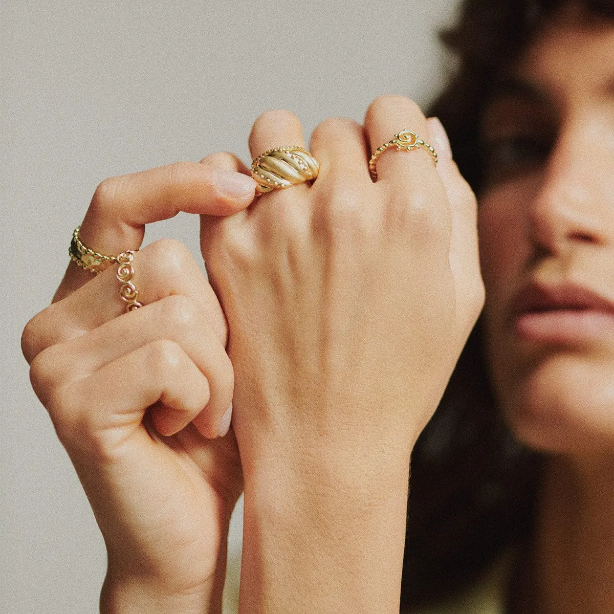 Spiral Band Ring 18ct Gold Plate sold by Daisy Jewellery product image thumbnail 2