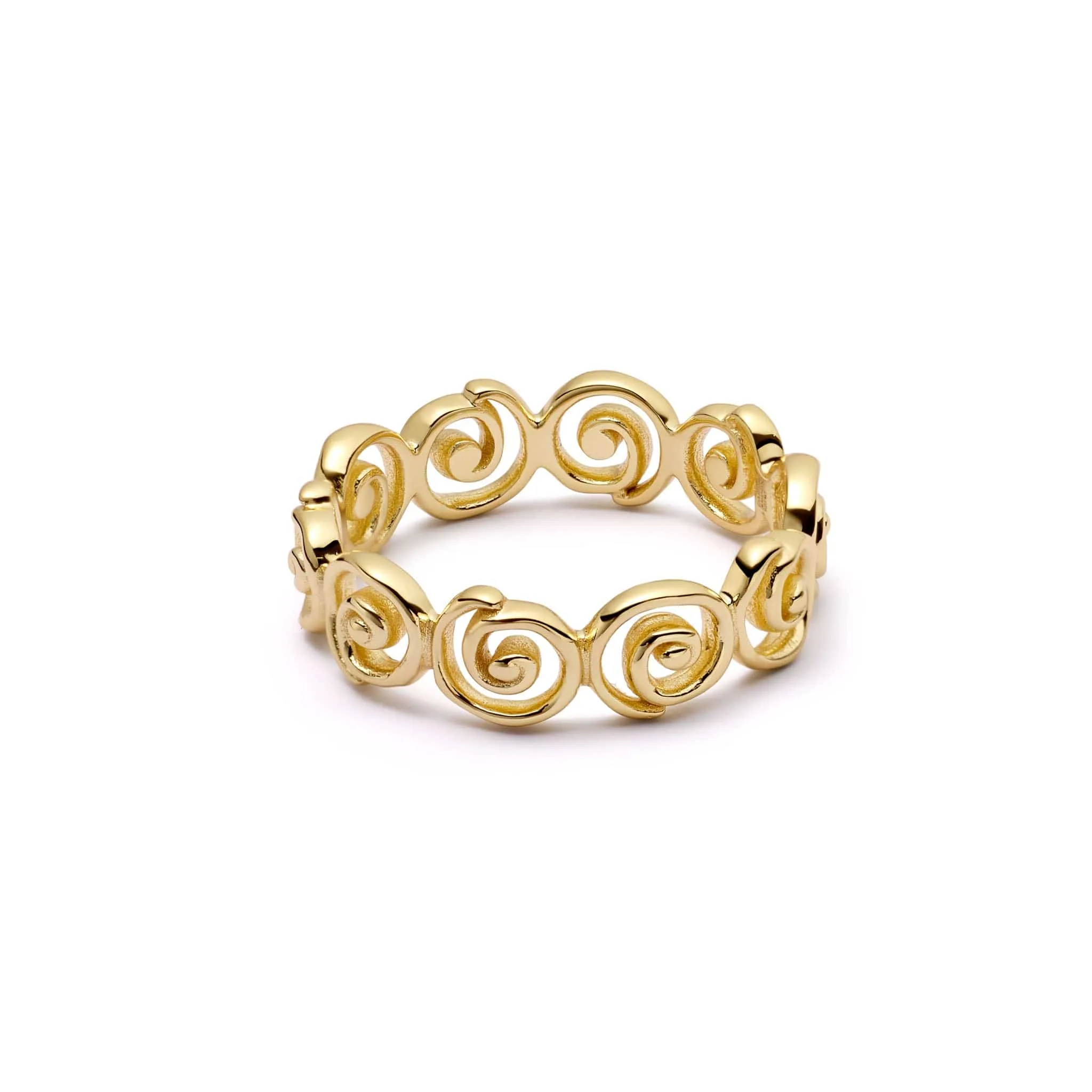 Spiral Band Ring 18ct Gold Plate sold by Daisy Jewellery