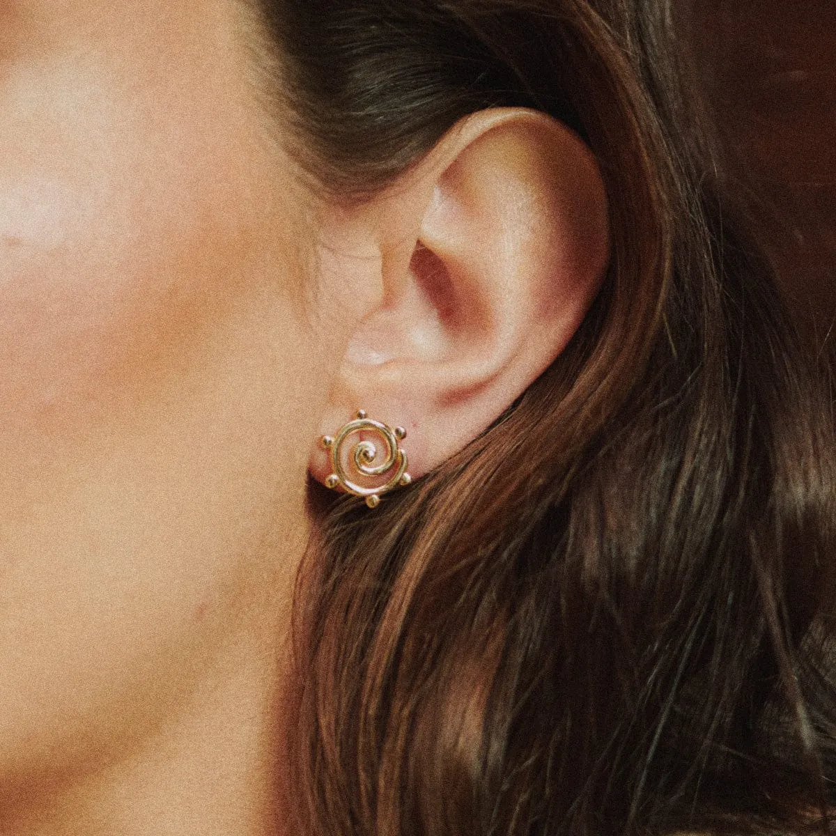 Spiral Sun Maxi Stud Earrings 18ct Gold Plate sold by Daisy Jewellery product image thumbnail 3