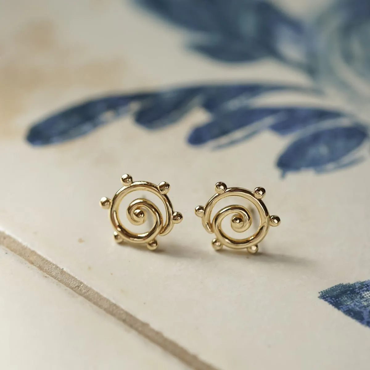 Spiral Sun Maxi Stud Earrings 18ct Gold Plate sold by Daisy Jewellery product image thumbnail 2
