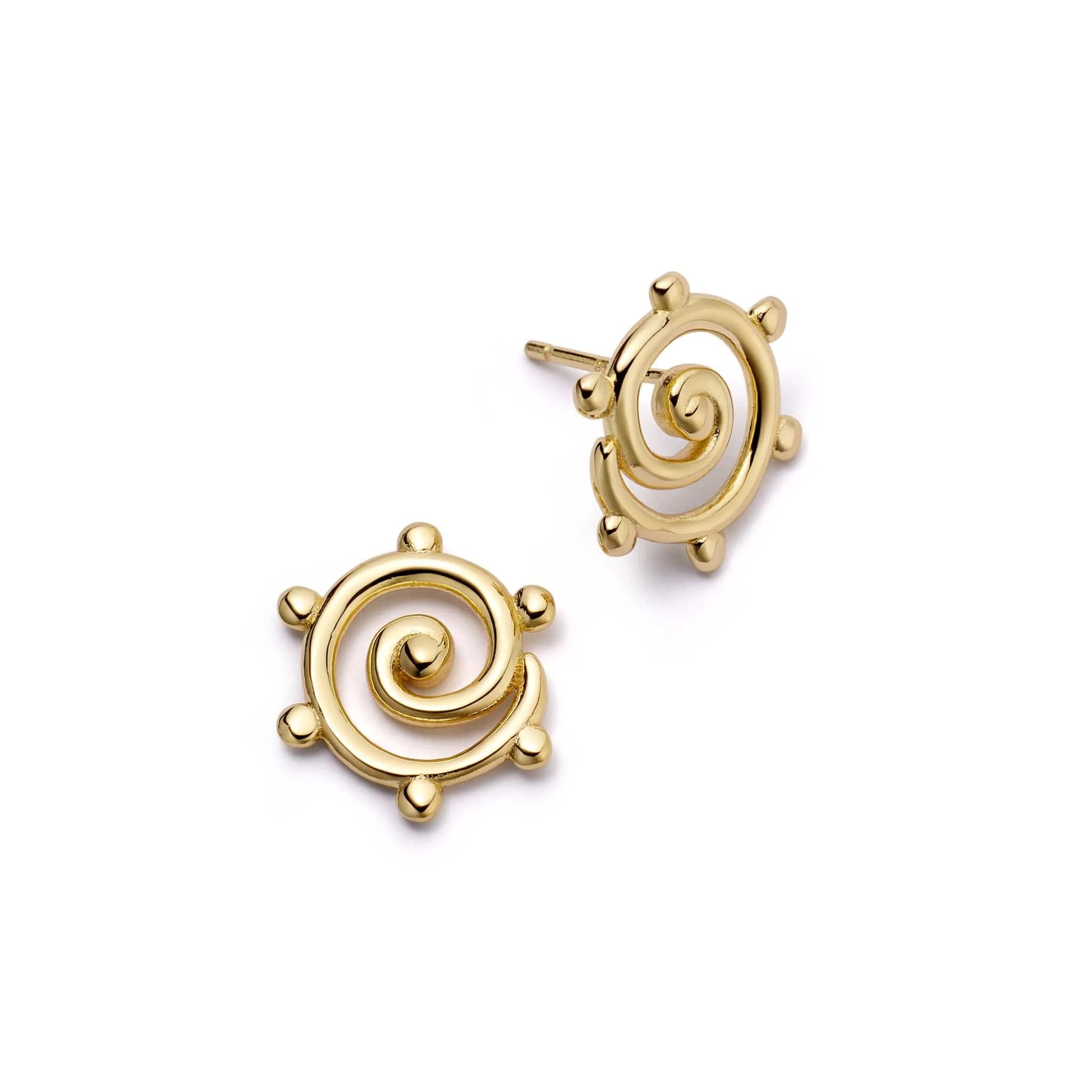 Spiral Sun Maxi Stud Earrings 18ct Gold Plate sold by Daisy Jewellery