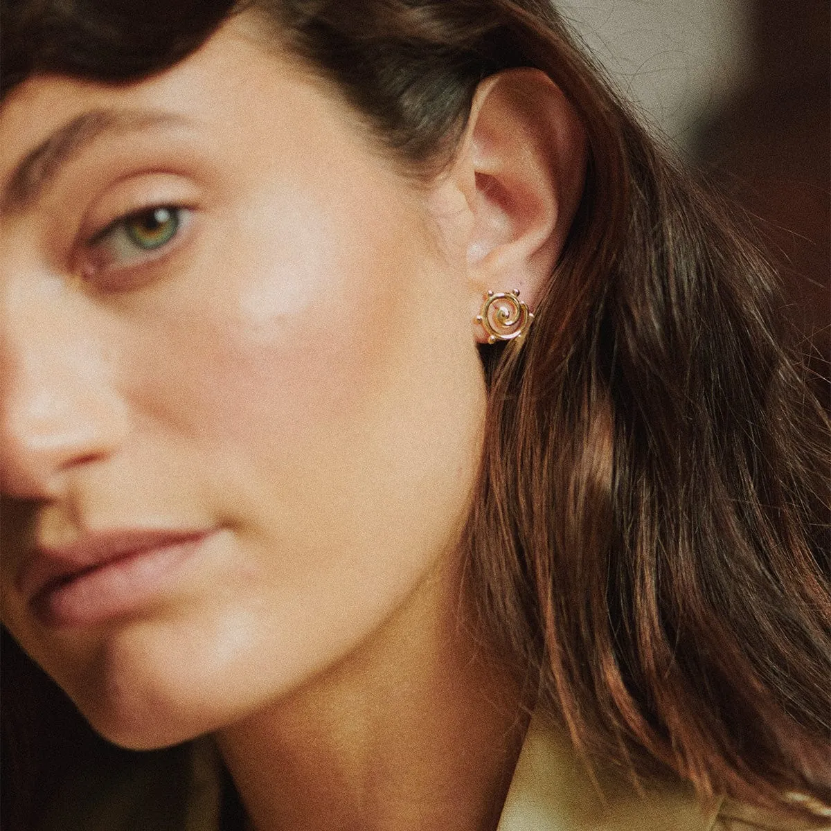 Spiral Sun Maxi Stud Earrings 18ct Gold Plate sold by Daisy Jewellery product image thumbnail 5