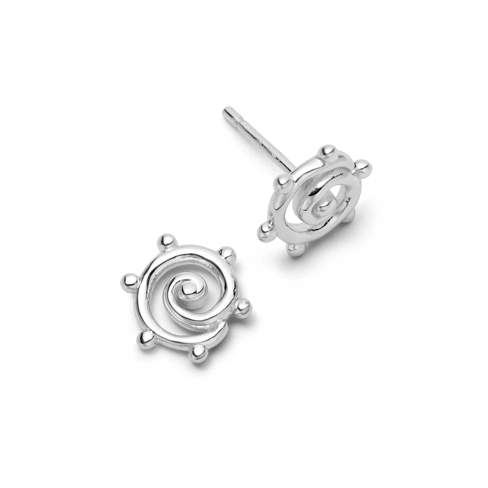 Spiral Sun Mini Stud Earrings Sterling Silver sold by Daisy Jewellery