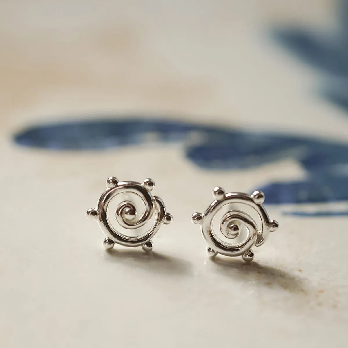 Spiral Sun Mini Stud Earrings Sterling Silver sold by Daisy Jewellery product image thumbnail 3