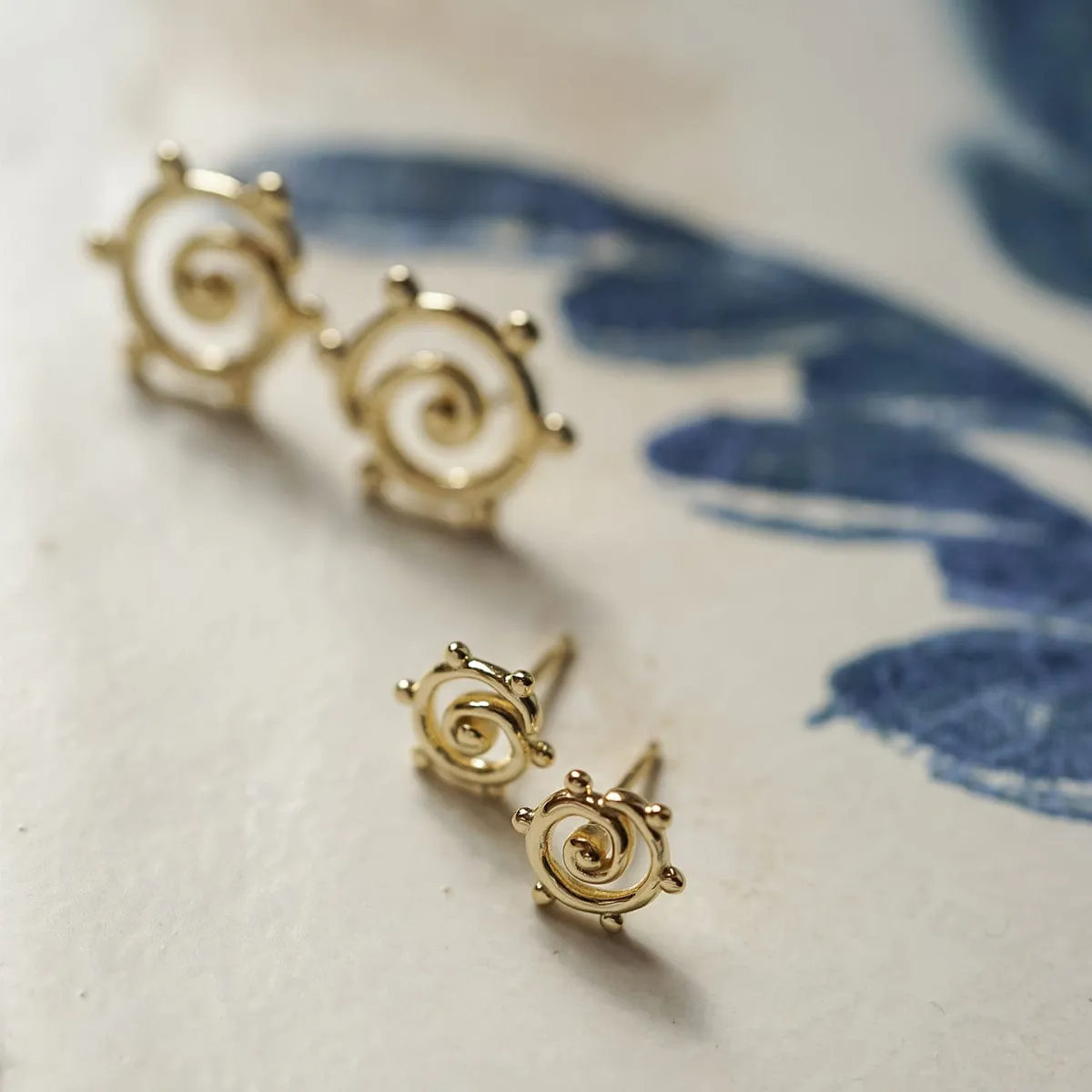 Spiral Sun Mini Stud Earrings 18ct Gold Plate sold by Daisy Jewellery product image thumbnail 5