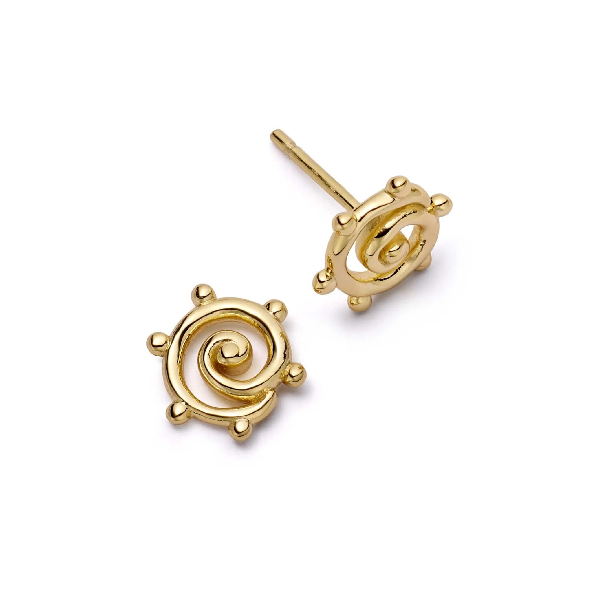 Spiral Sun Mini Stud Earrings 18ct Gold Plate sold by Daisy Jewellery