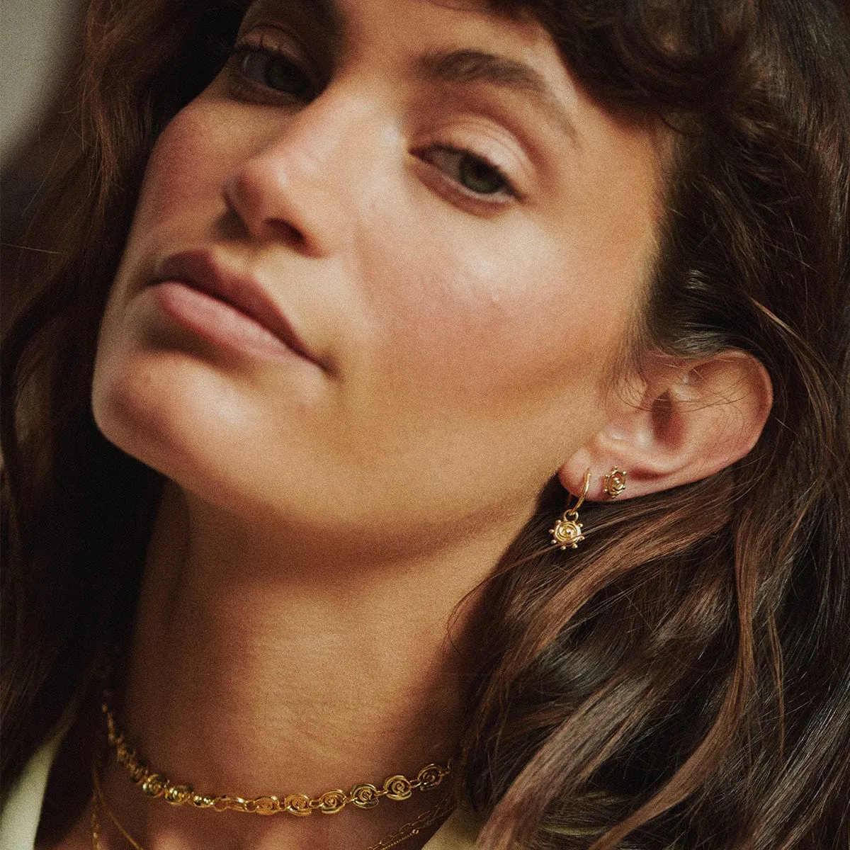 Spiral Sun Mini Stud Earrings 18ct Gold Plate sold by Daisy Jewellery product image thumbnail 4