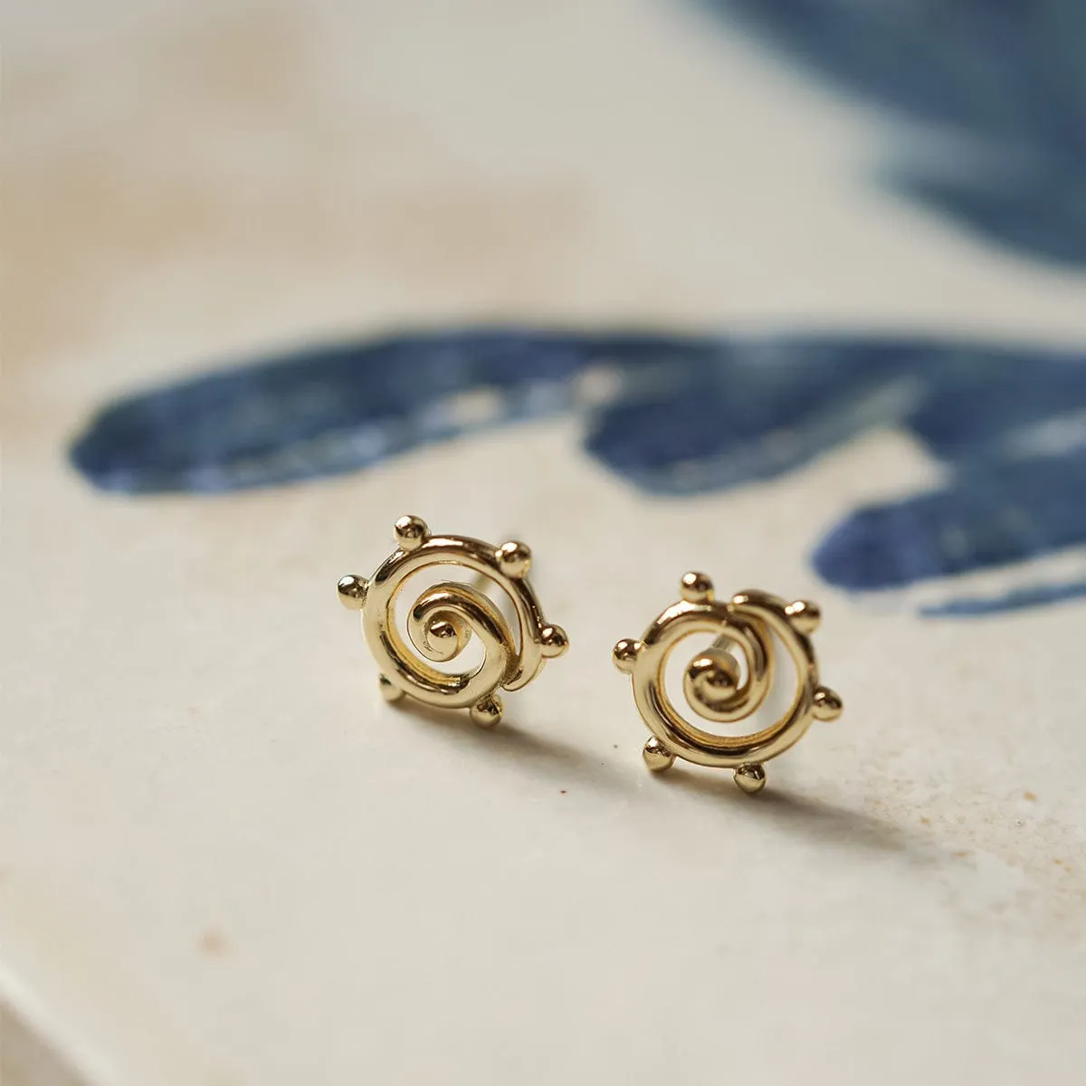 Spiral Sun Mini Stud Earrings 18ct Gold Plate sold by Daisy Jewellery product image thumbnail 2