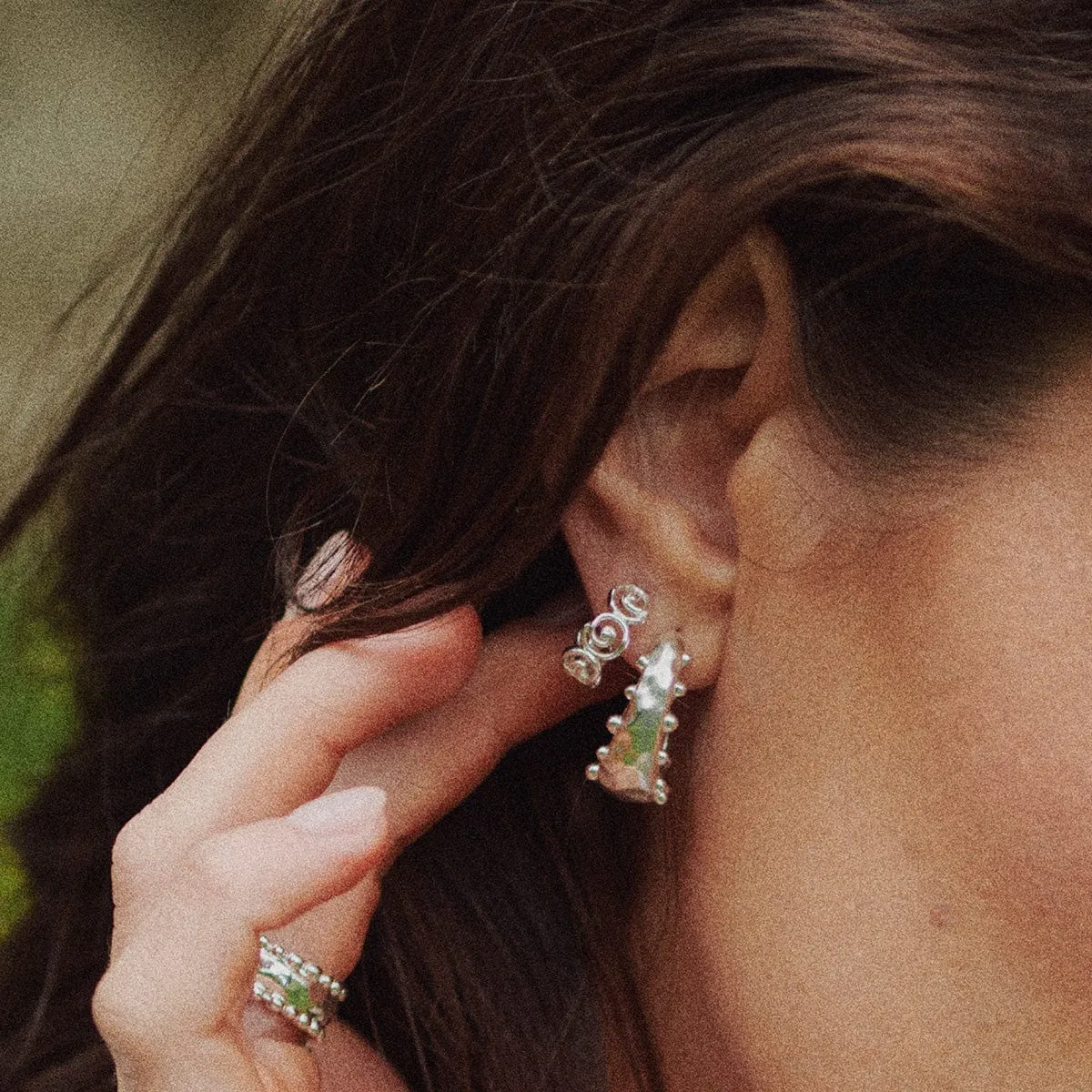 Amulet Bobble Hoop Earrings Sterling Silver sold by Daisy Jewellery product image thumbnail 2