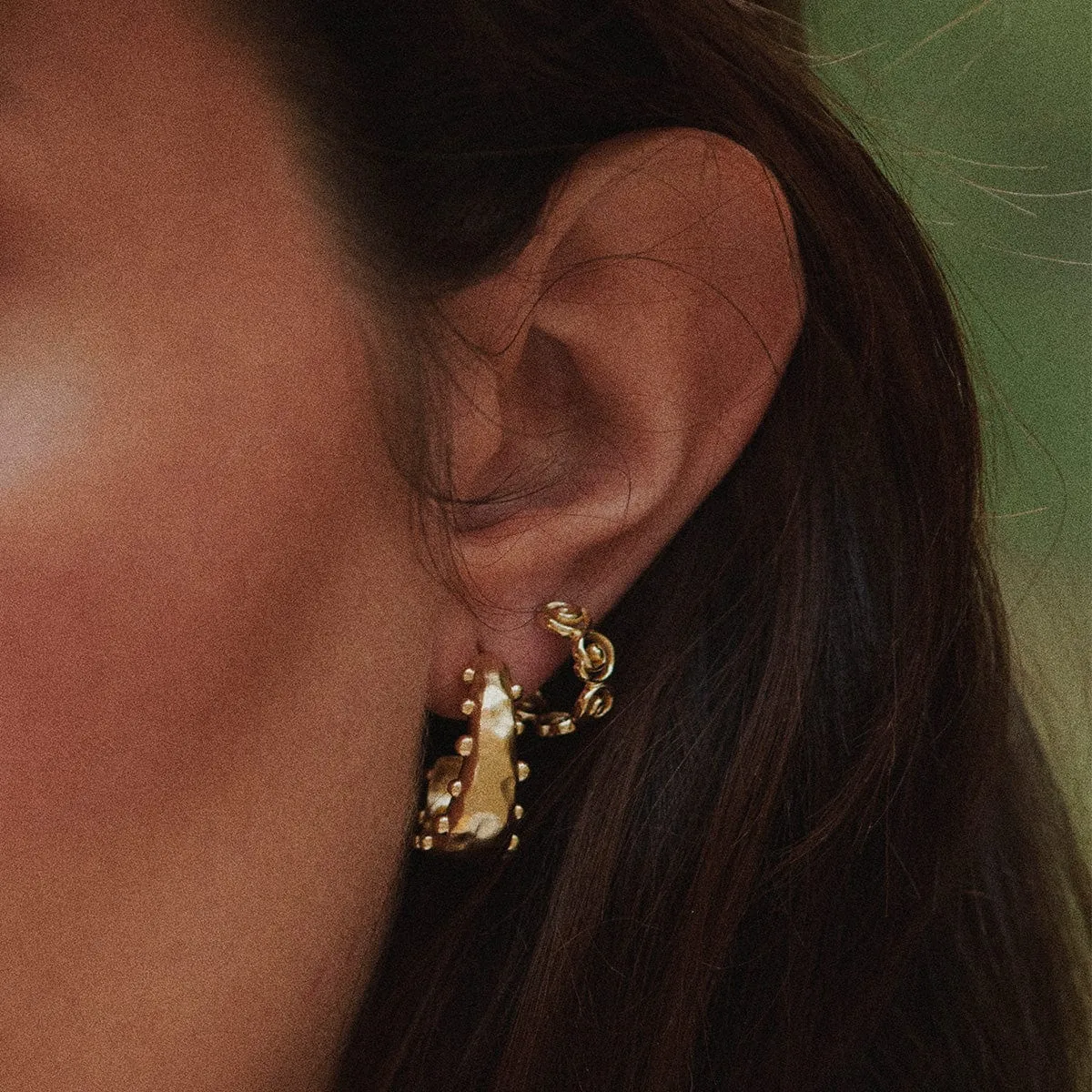 Amulet Bobble Hoop Earrings 18ct Gold Plate sold by Daisy Jewellery product image thumbnail 3