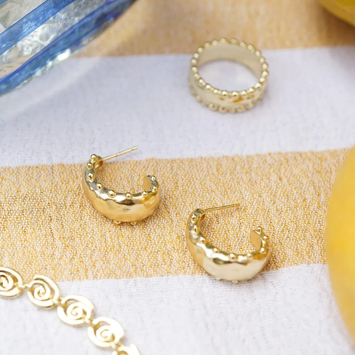 Amulet Bobble Hoop Earrings 18ct Gold Plate sold by Daisy Jewellery product image thumbnail 2