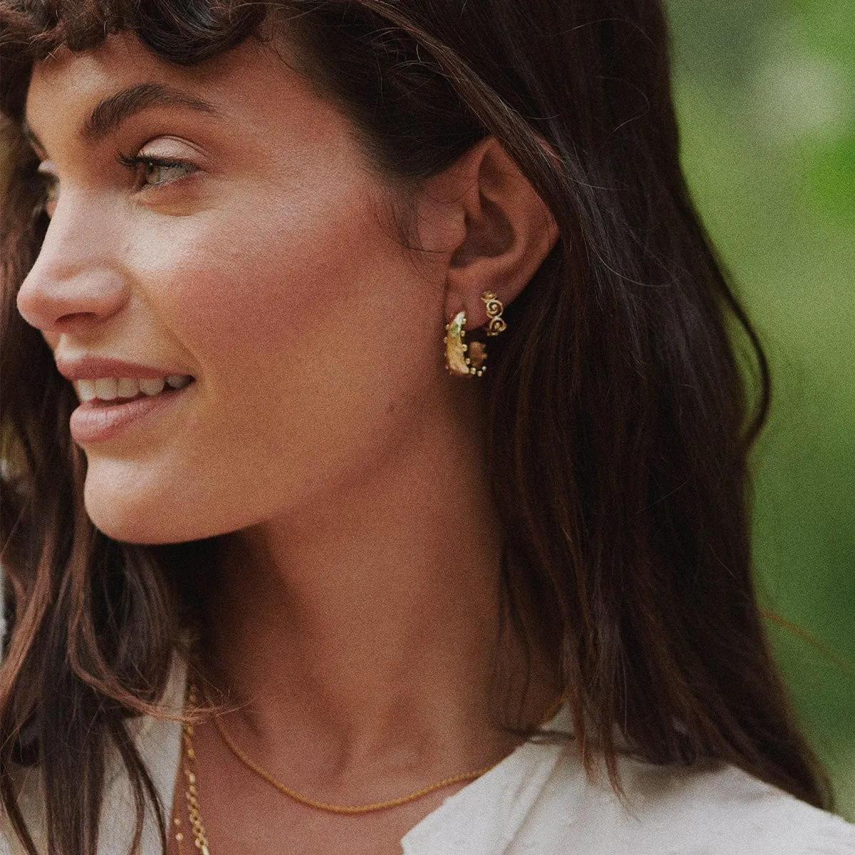 Amulet Bobble Hoop Earrings 18ct Gold Plate sold by Daisy Jewellery product image thumbnail 4