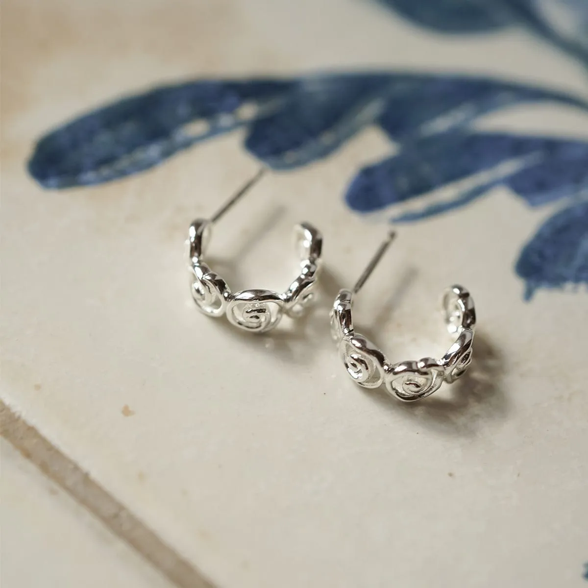 Spiral Mini Hoop Earrings Sterling Silver sold by Daisy Jewellery product image thumbnail 5