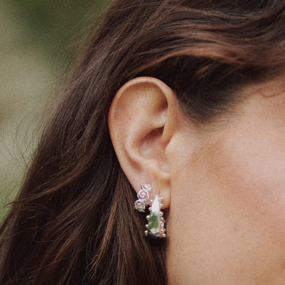 Spiral Mini Hoop Earrings Sterling Silver sold by Daisy Jewellery product image thumbnail 3