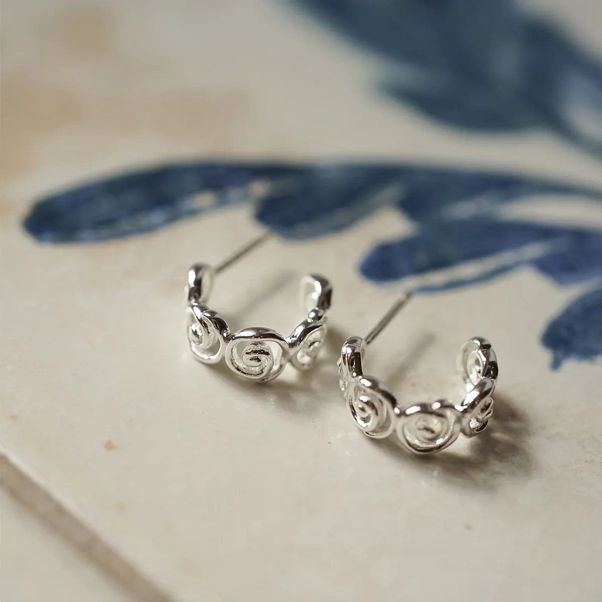 Spiral Mini Hoop Earrings Sterling Silver sold by Daisy Jewellery product image thumbnail 2