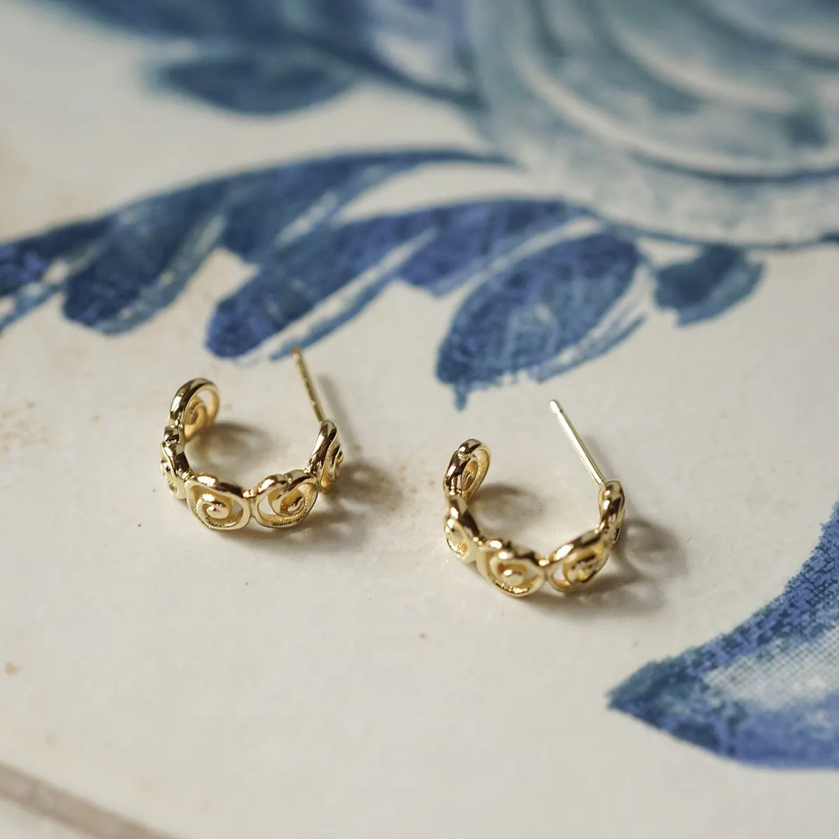 Spiral Mini Hoop Earrings 18ct Gold Plate sold by Daisy Jewellery product image thumbnail 5