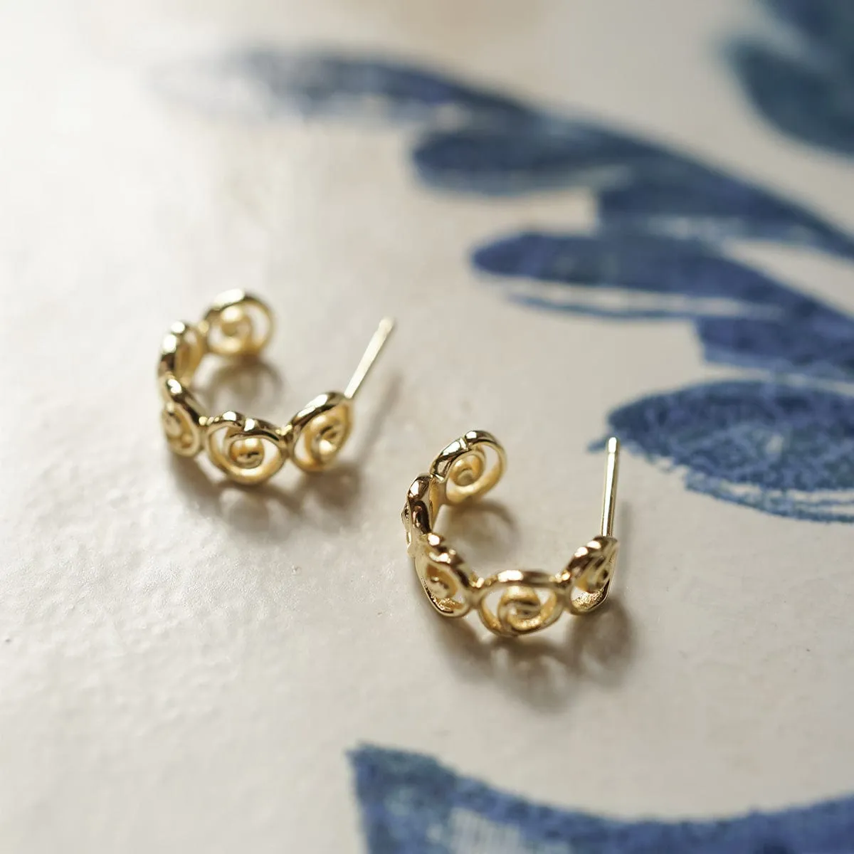 Spiral Mini Hoop Earrings 18ct Gold Plate sold by Daisy Jewellery product image thumbnail 2